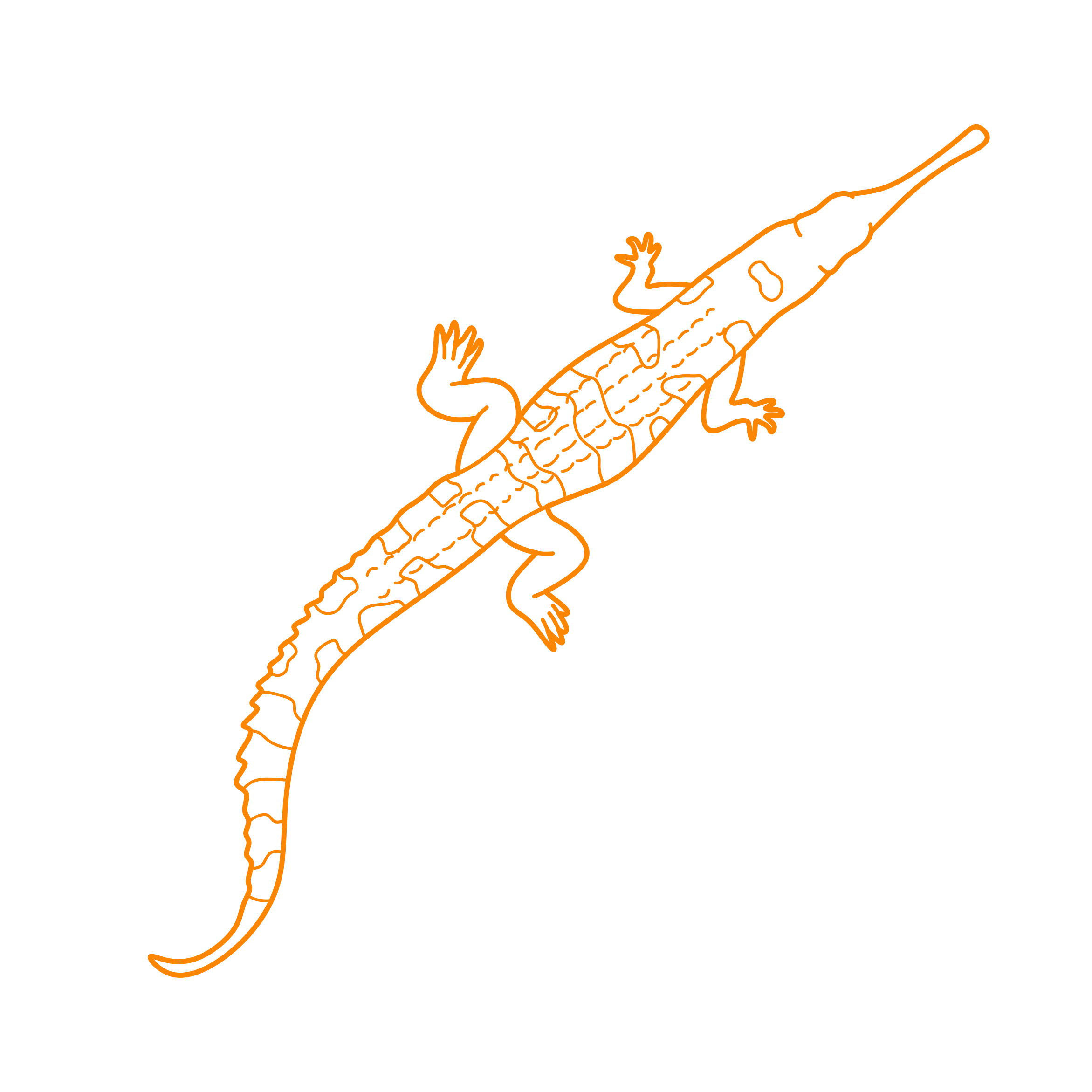 Animals Crocodilians False Gharial Sticker Outline Svg File Free Vectors